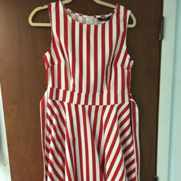 Acevog Dresses & Skirts - Red and White Stripe Picnic Dress